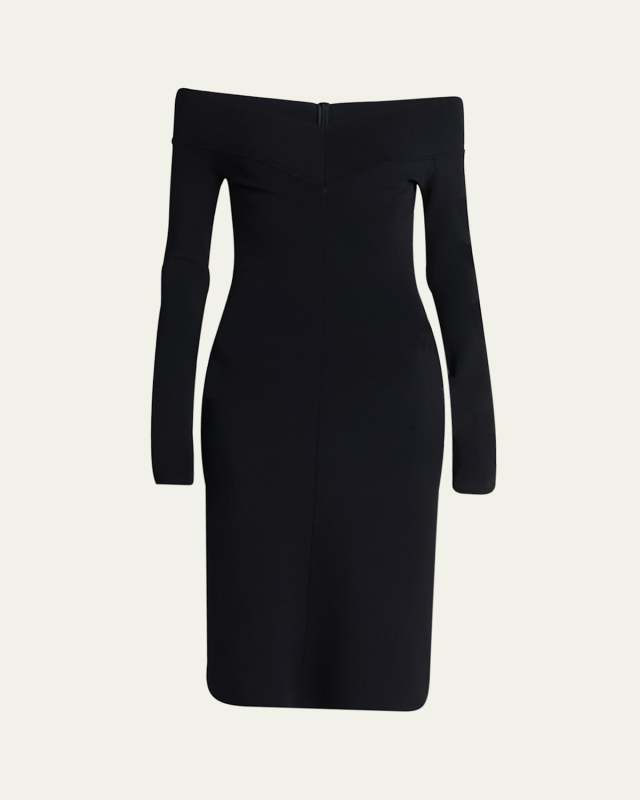 Off-the-Shoulder Compact Knit Midi Dress